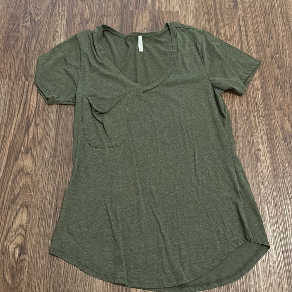 Green V Neck with Pocket